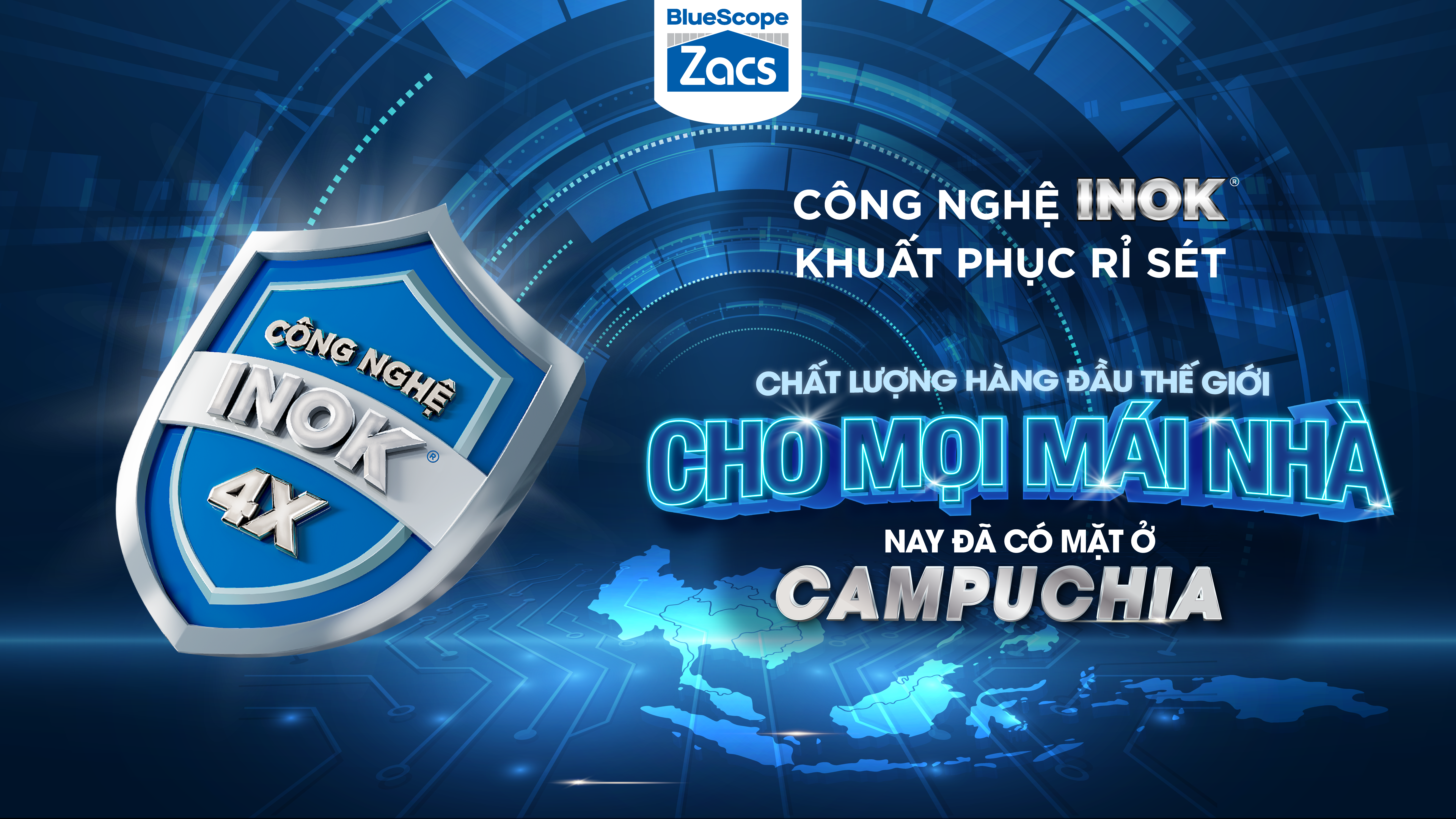 CÔNG NGHỆ INOK® – KHUẤT PHỤC RỈ SÉT Chất Lượng Hàng Đầu Thế Giới Cho Mọi Mái Nhà. Đã Có Mặt Tại Campuchia.